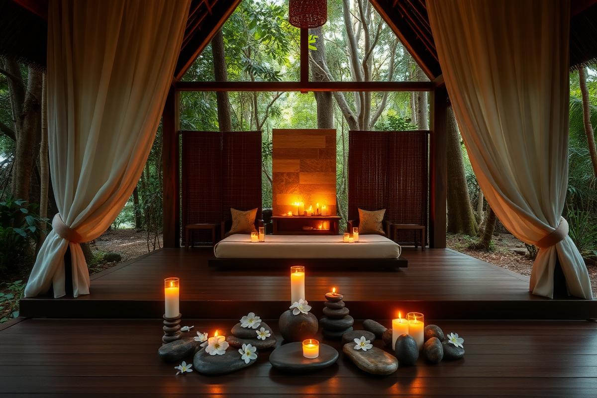 Outdoor spa pavilion